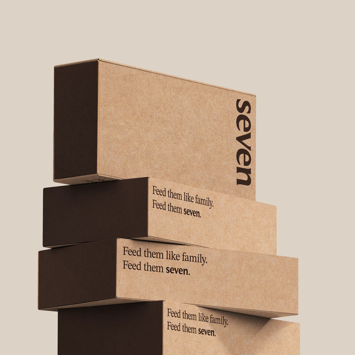 Seven boxes stacked